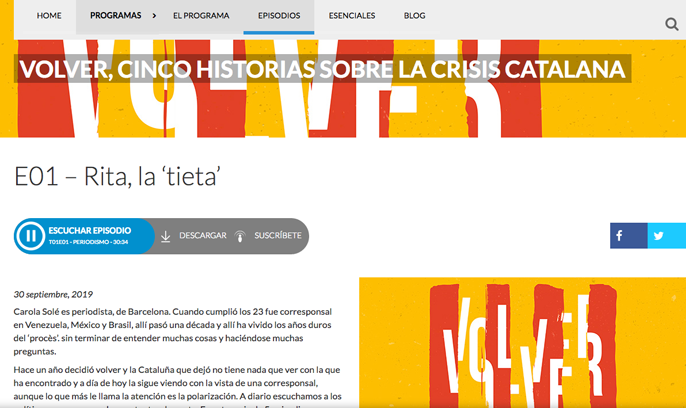 Volver, Cinco Historias Sobre La Crisis Catalana