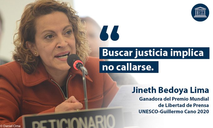 La Periodista Colombiana Jineth Bedoya Lima Gana El Premio Mundial De Libertad De Prensa UNESCO-Guillermo Cano 2020