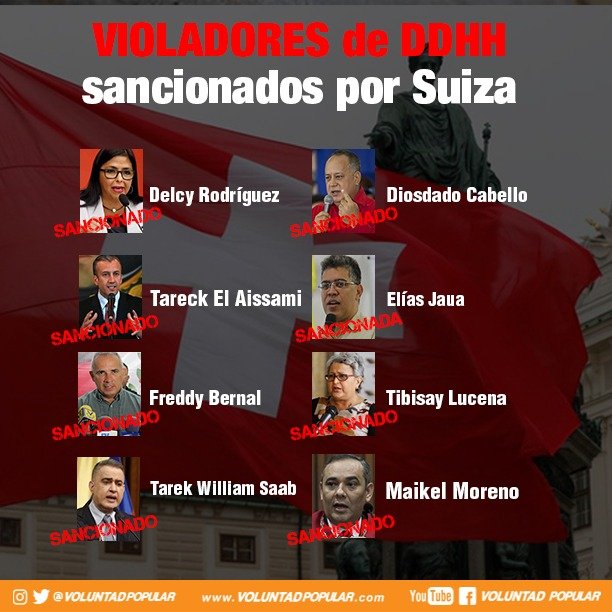 El Gobierno De Suiza Sanciona A 25 Funcionarios Del Régimen De Maduro